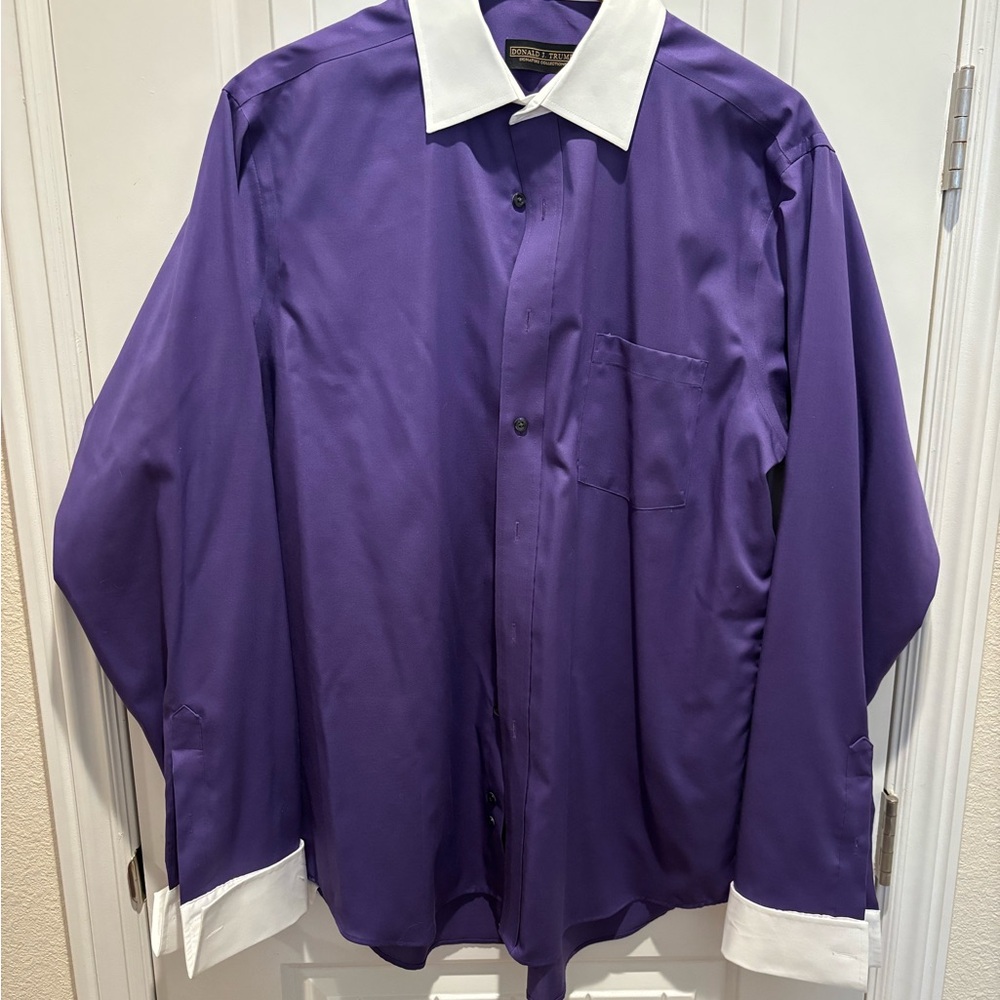 Stylish Purple Dress Shirt with White Details